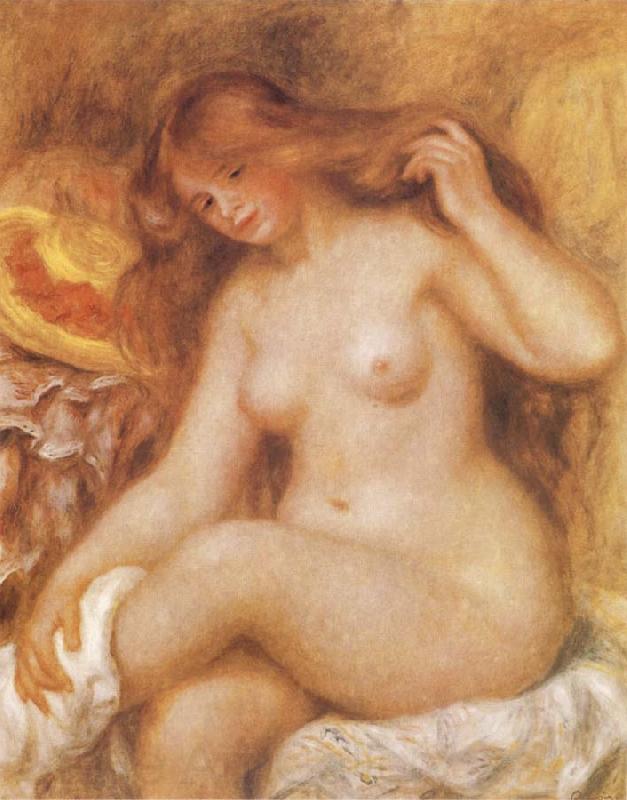 Pierre-Auguste Renoir Bather with Long Blonde Norge oil painting art